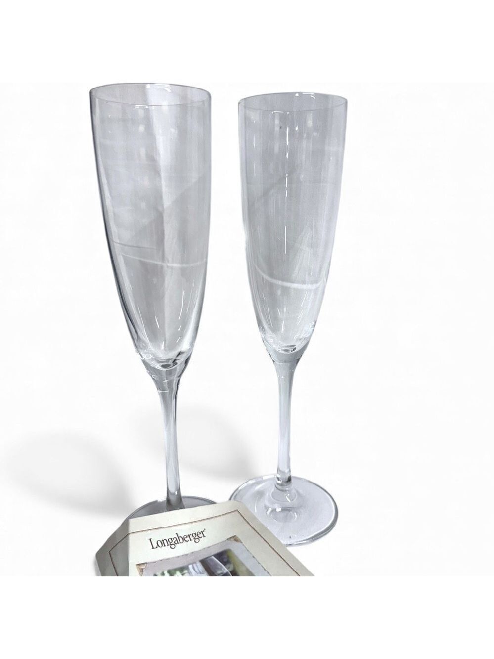 LONGABERGER Collectors Club Champagne Flutes Glasses